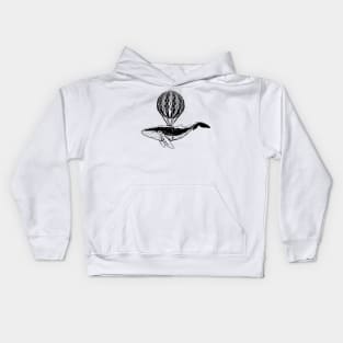 Flying Dreams Whale Balloon Kids Hoodie